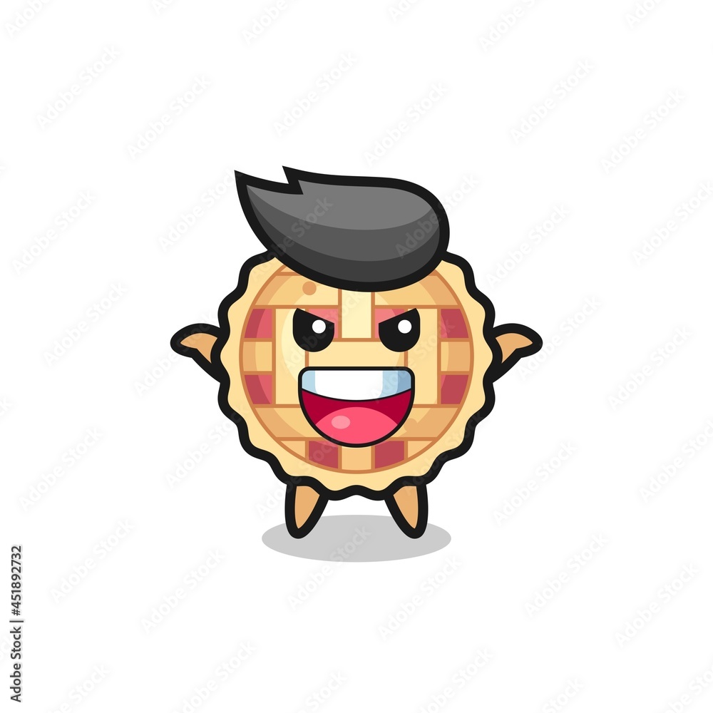 the illustration of cute apple pie doing scare gesture the illustration of cute apple pie doing scare gesture