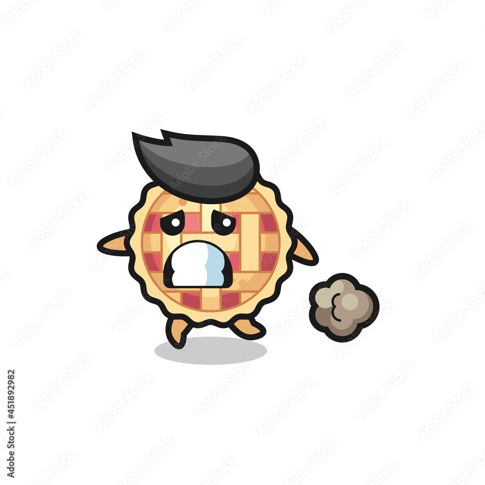 illustration of the apple pie running in fear illustration of the apple pie running in fear