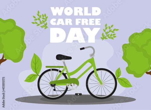 world car free day with bicycle