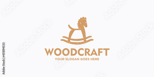 creative logo for woodcraft, vintage logo, clothing, toy shop, children's toy logo.