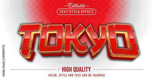 Editable text style effect - Tokyo text style theme.