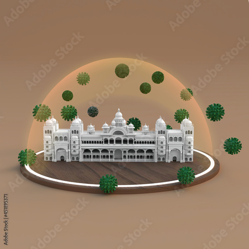 mysore palace prevention from corona 3d render photo