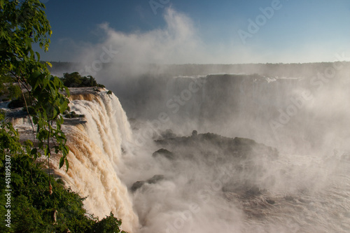 Iguazu Falls on the Border of Brazil and Argentina 