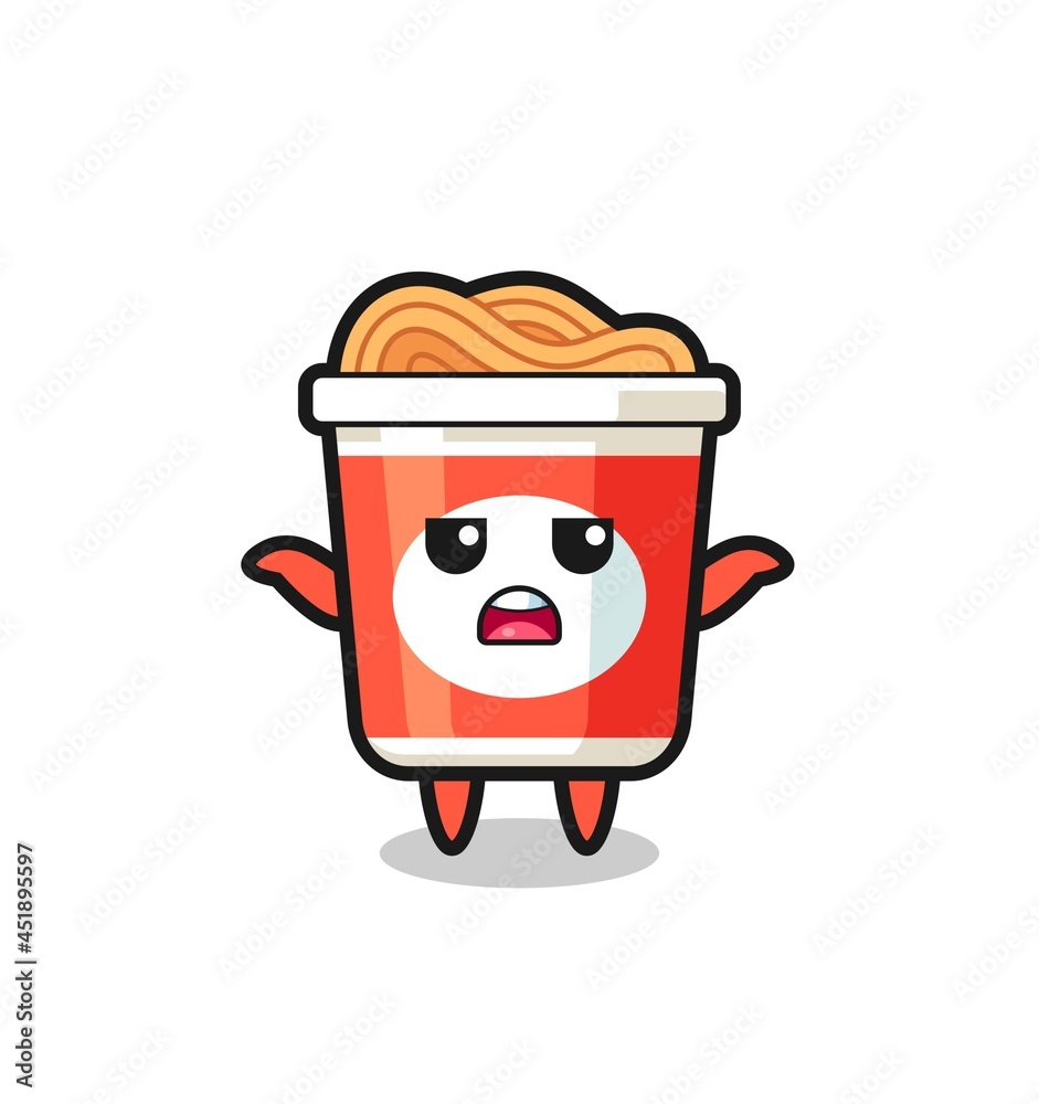 instant noodle mascot character saying I do not know instant noodle mascot character saying I do not know