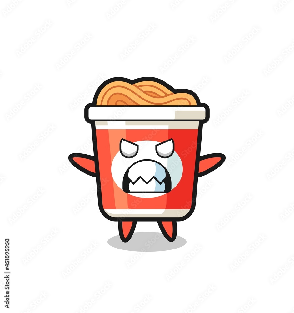 wrathful expression of the instant noodle mascot character wrathful expression of the instant noodle mascot character