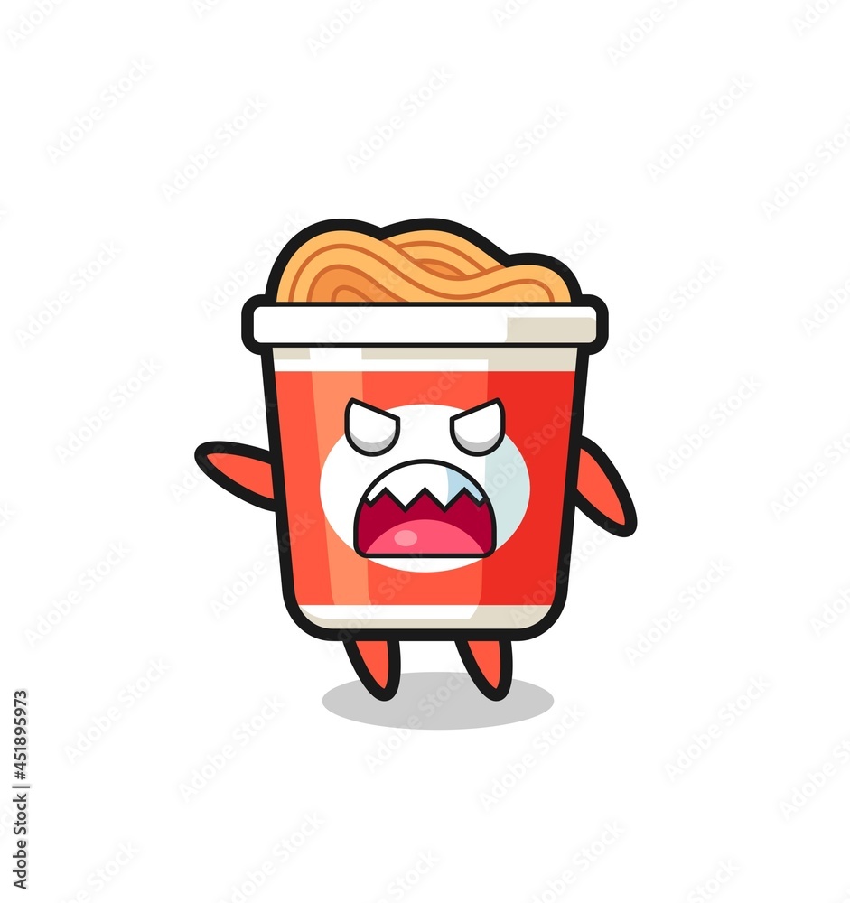 cute instant noodle cartoon in a very angry pose cute instant noodle cartoon in a very angry pose