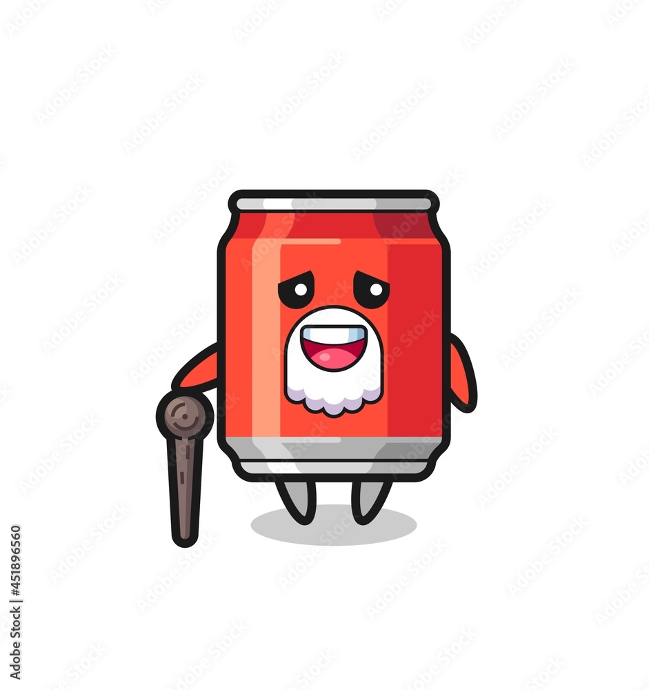 cute drink can grandpa is holding a stick cute drink can grandpa is holding a stick