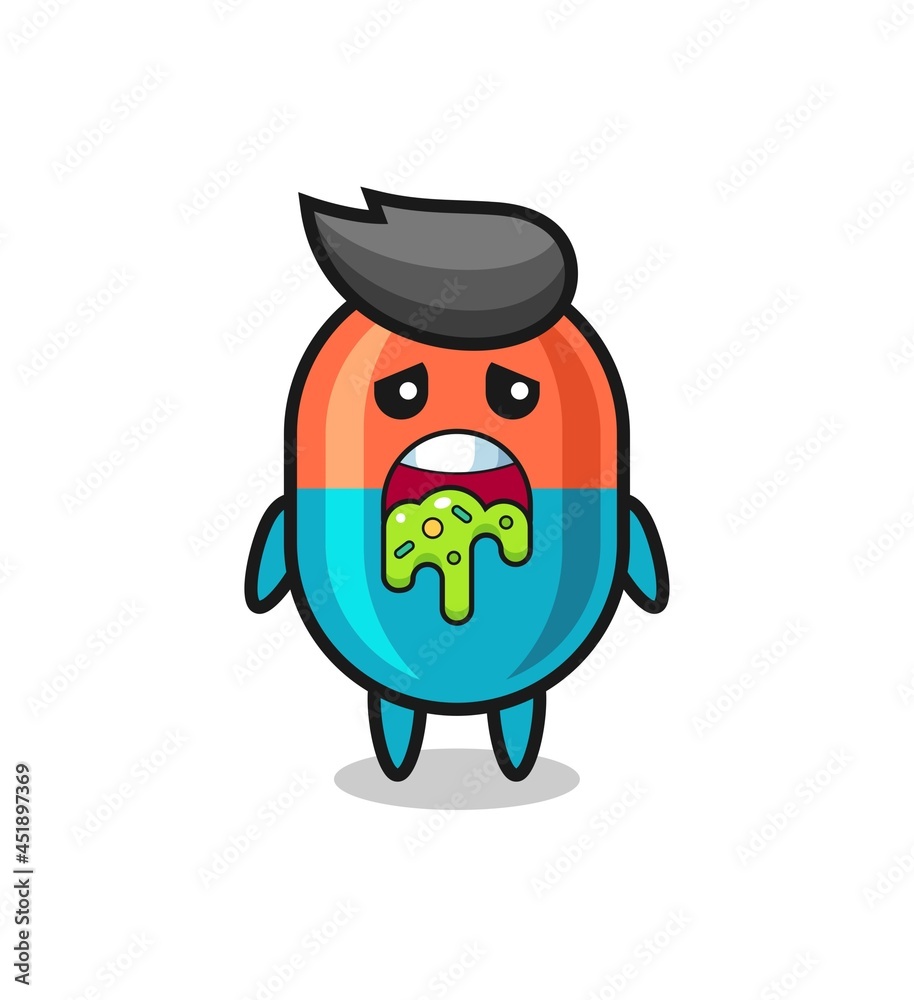 Obraz premium the cute capsule character with puke