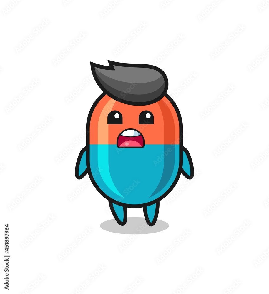 capsule illustration with apologizing expression, saying I am sorry