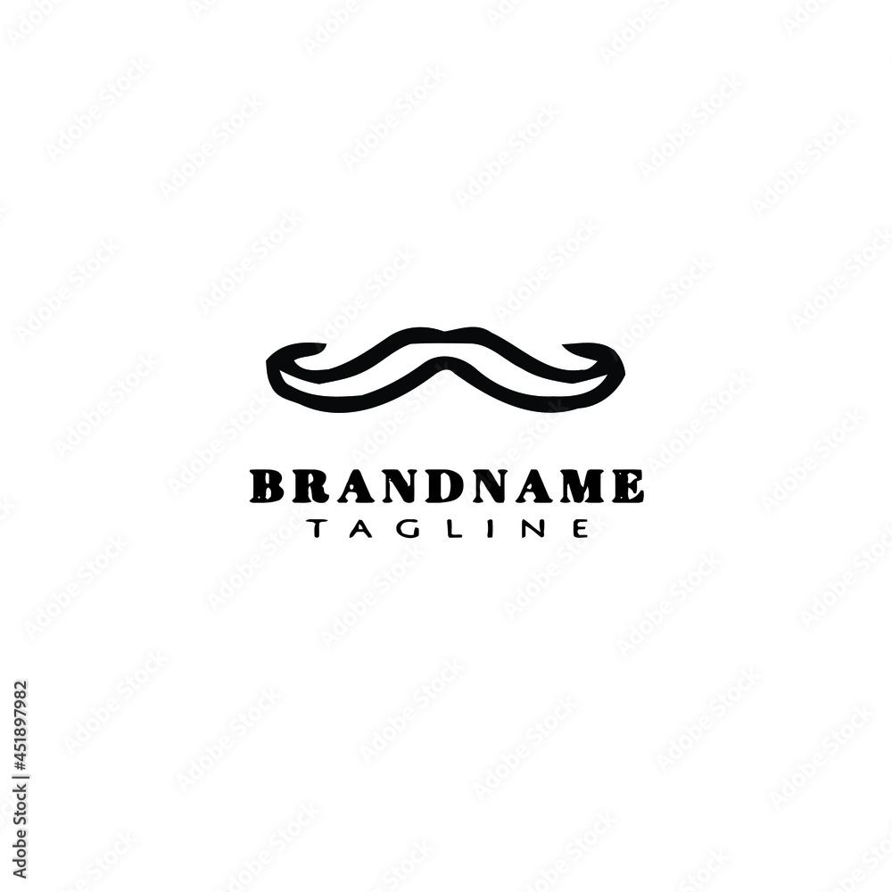 mustache cartoon logo icon design template black vector mustache cartoon logo icon design template black vector