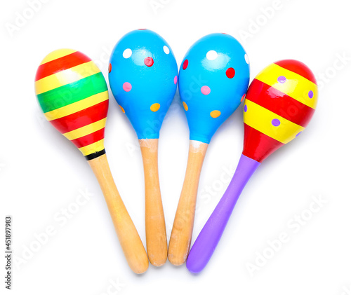 Mexican maracas on white background © Pixel-Shot
