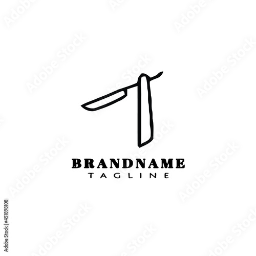 razor blade logo cute design template icon vector illustration