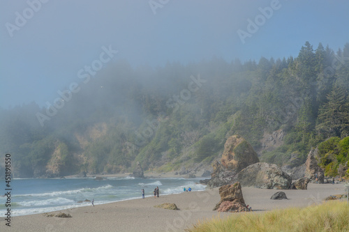 The rocky coast of Trinidad State Beach on the Pacific Ocean in Humboldt County, California photo