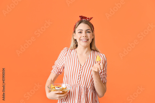 Beautiful young woman with ...