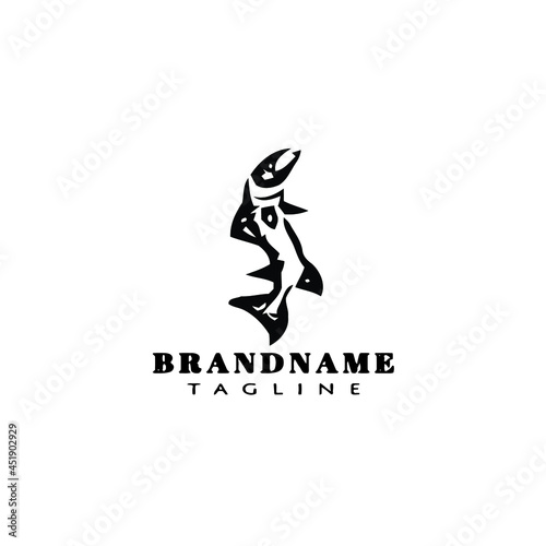barracuda fish cartoon logo icon design template vector illustration