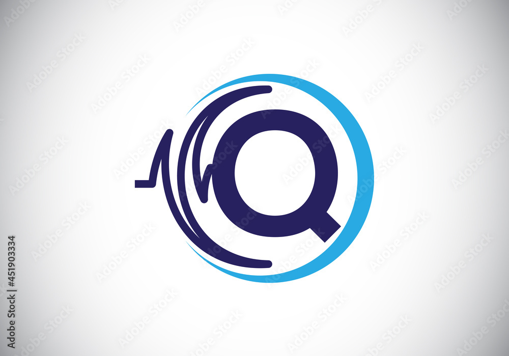 Initial Q monogram alphabet with health Pulse. Heartbeat logo icon design vector. Font emblem. Logo for medical or health business, and company identity Initial Q monogram alphabet with health Pulse. Heartbeat logo icon design vector. Font emblem. Logo for medical or health business, and company identity