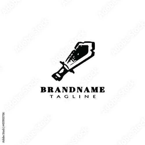 barbarian weapon cartoon logo icon template black vector illustration © darul