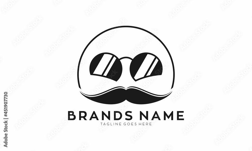 Glasses with moustache vector logo Glasses with moustache vector logo