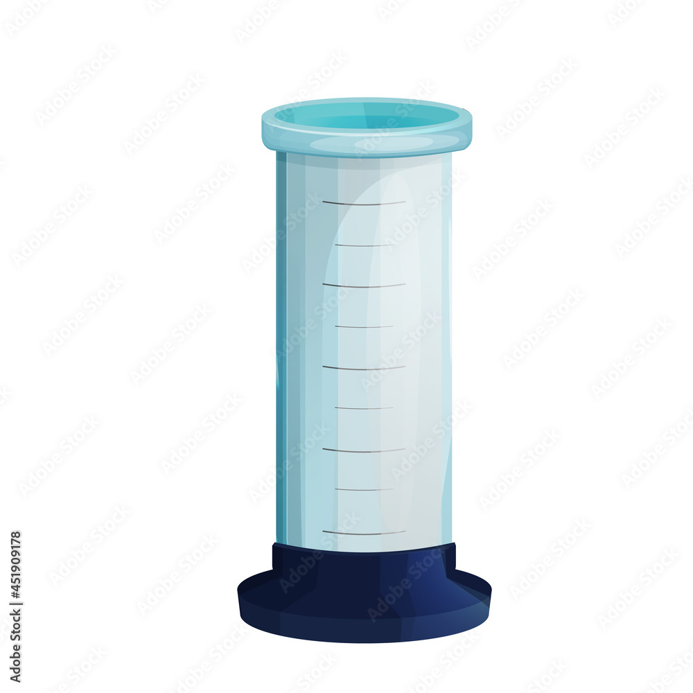 Laboratory Beaker, glass flask in cartoon style isolated on white background. Chemical, study equipment. Empty tube. Laboratory Beaker, glass flask in cartoon style isolated on white background. Chemical, study equipment. Empty tube.