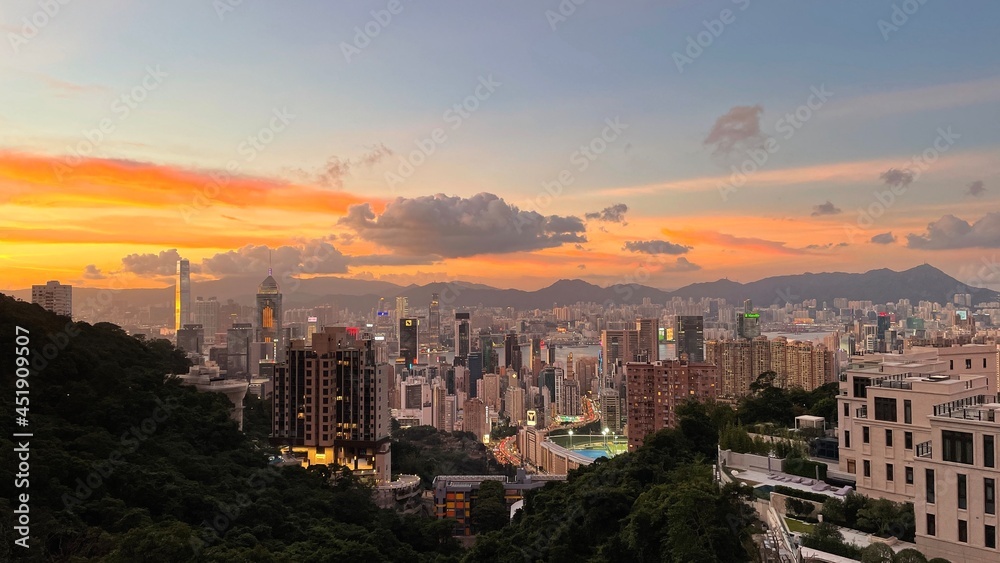 Hong Kong cityscape, photo taken aroung 6pm