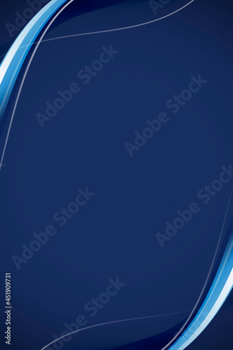 Blue curve frame template vector