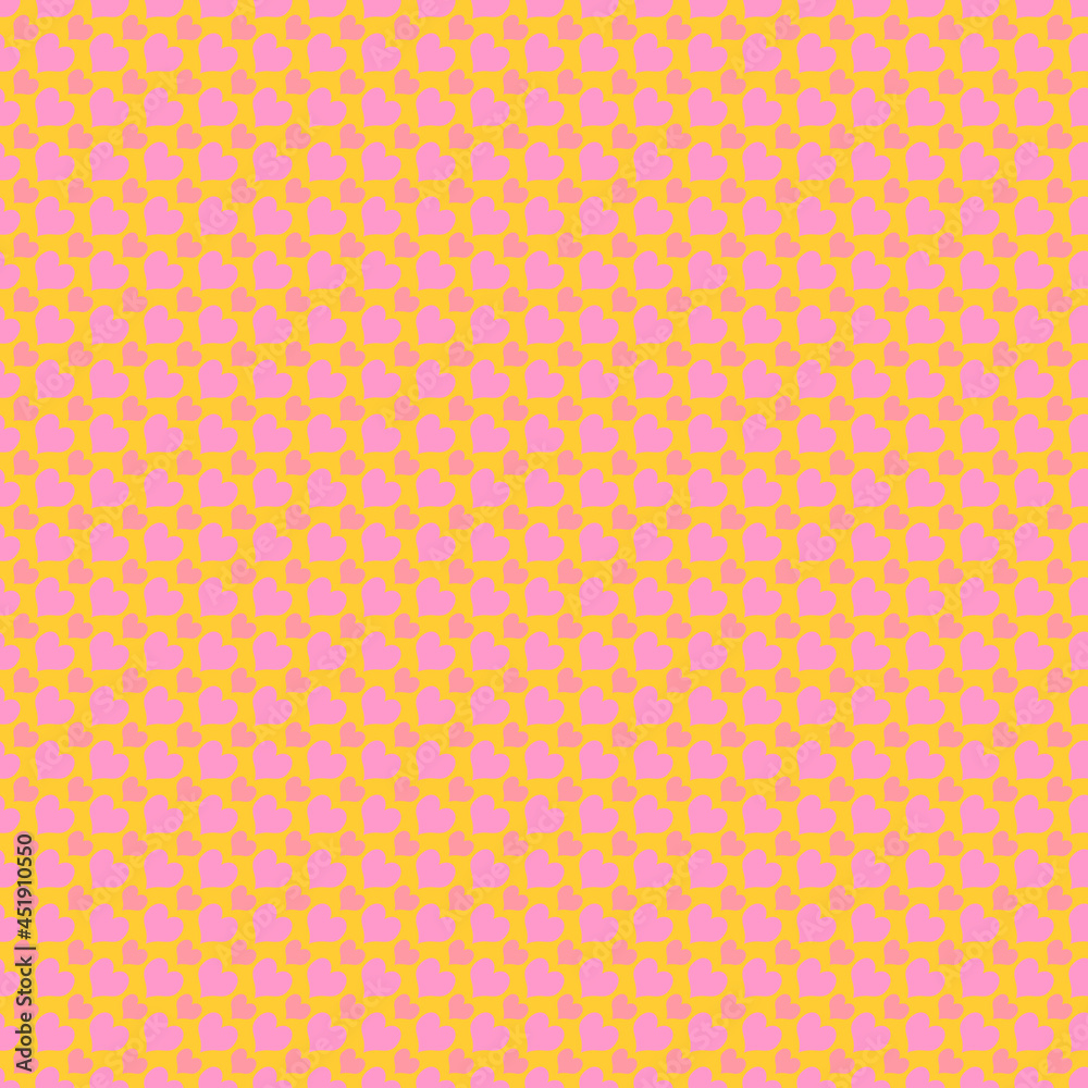 Cute pink heart wallpaper tiled full frame for background, romantic mood concept, love day and wedding. Cute pink heart wallpaper tiled full frame for background, romantic mood concept, love day and wedding.