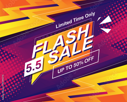 Flash Sale banner background template for 5.5 sale event
