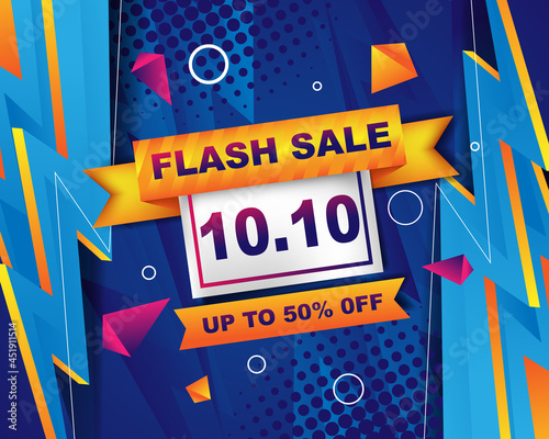 Flash Sale banner background template for 10.10 sale event
