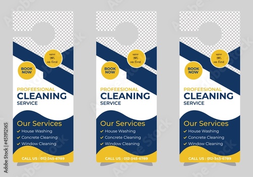 cleaning service door hanger design