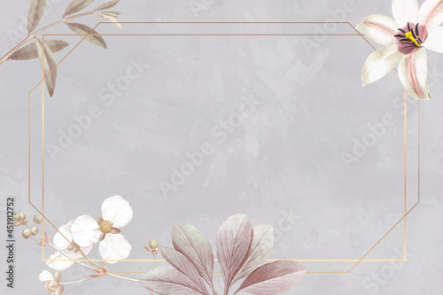 Frame with lily and bulltongue arrowhead background vector