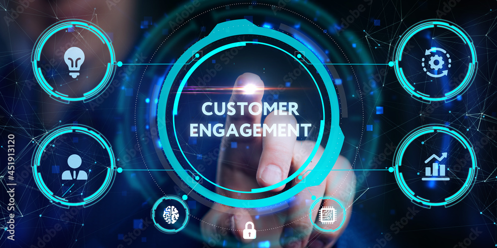 Business, Technology, Internet and network concept. Shows the inscription: CUSTOMER ENGAGEMENT. Business, Technology, Internet and network concept. Shows the inscription: CUSTOMER ENGAGEMENT.