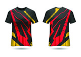 T-Shirt Sport Design. Racing jersey for club. uniform front and back view.