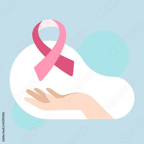 Pink ribbon for breast cancer awareness vector