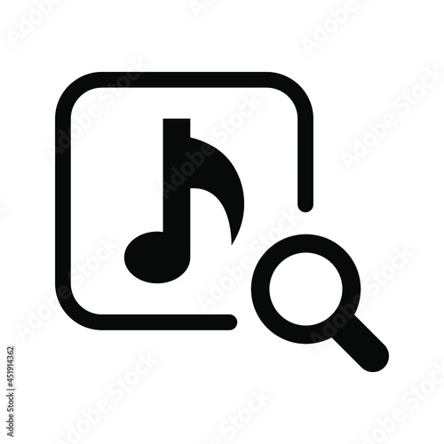 Music search icon vector graphic
