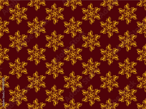 Vintage gold seamless ethnic pattern pattern background, beautiful, suitable for fabric patterns and other textile industries.