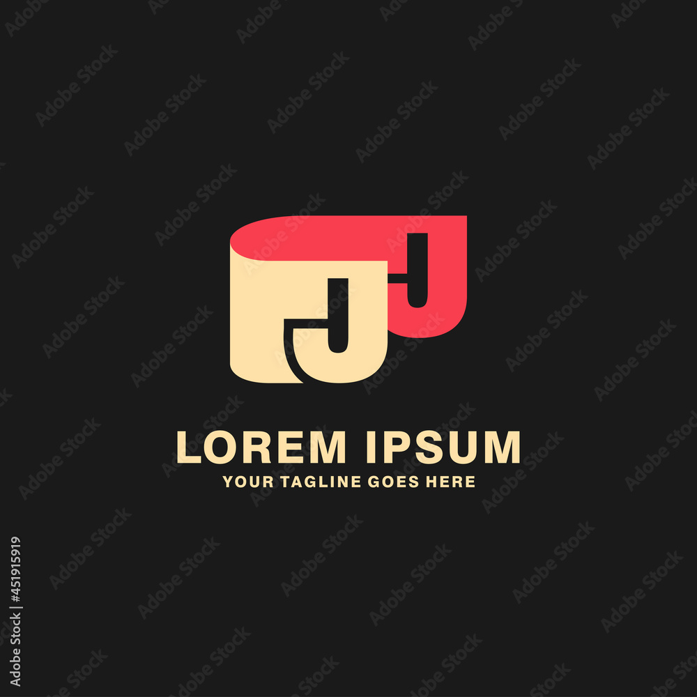 logotype combination letter J and J monogram logo concept and letter mark style usable logo design illustration for business. industry. technology web icon design element
