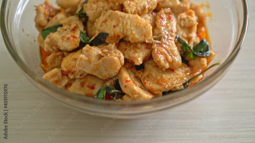 Stir Fried Chicken with Chili Paste or Chilli Paste - Asian food style Stir Fried Chicken with Chili Paste or Chilli Paste - Asian food style
