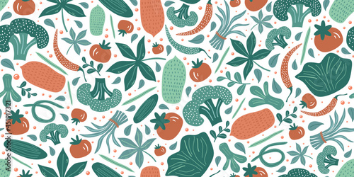 Vegetable seamless pattern ...