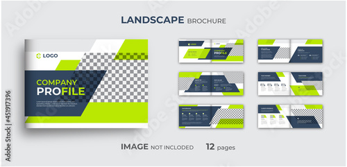 12 Pages Landscape brochure company profile design,