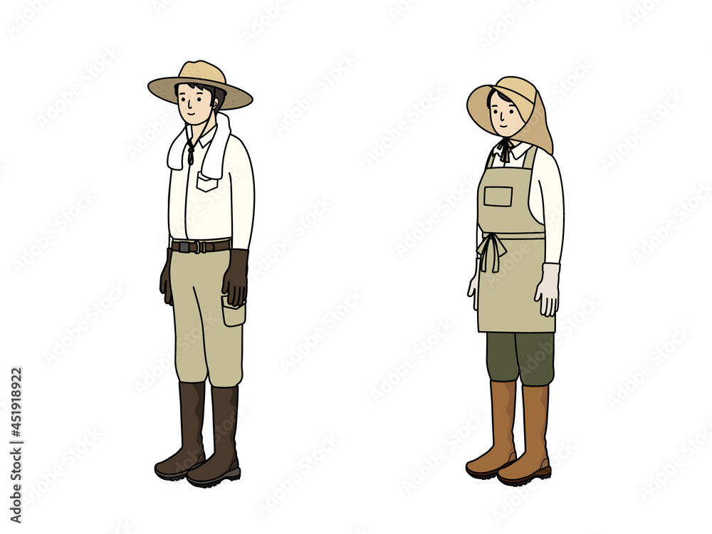 農作業の服装 農業 ガーデニング 家庭菜園 Stock Vector Adobe Stock