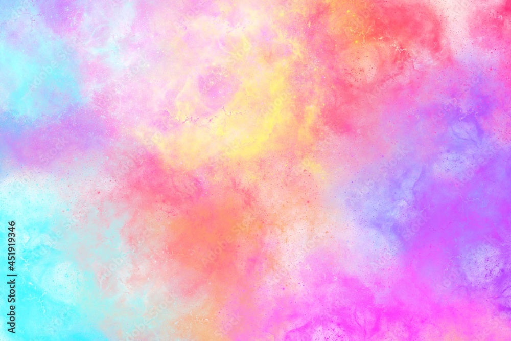 Abstract modern pink yellow blue  background. Tie dye pattern.