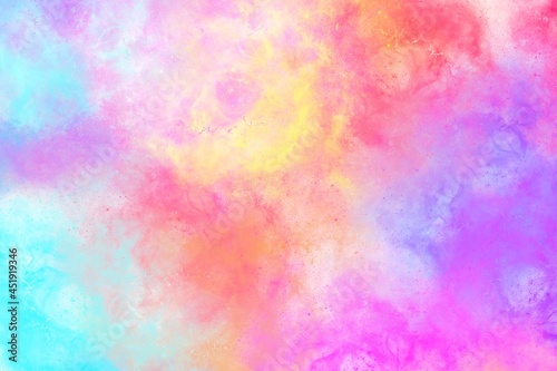 Abstract modern pink yellow blue  background. Tie dye pattern.