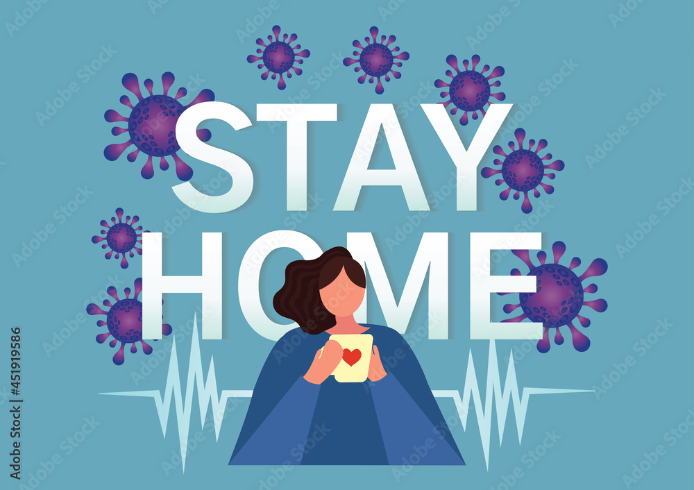 Obraz premium stay home stay safe