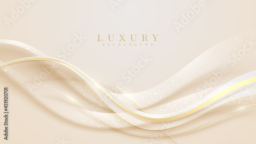 luxury glitter golden curve background.