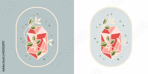 Vector feminine logo design templates in trendy linear minimal style. Peony, rose flowers and botanical leaf branch. Emblem, symbols and icons for cosmetics, jewellery, beauty and handmade products