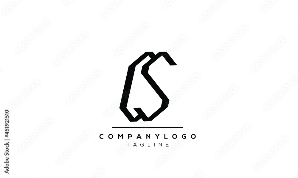 Abstract Letter Initial CS SC Vector Logo Design Template. Abstract Letter Initial CS SC Vector Logo Design Template.