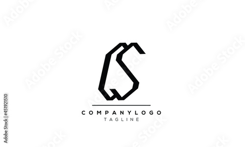 Abstract Letter Initial CS SC Vector Logo Design Template.