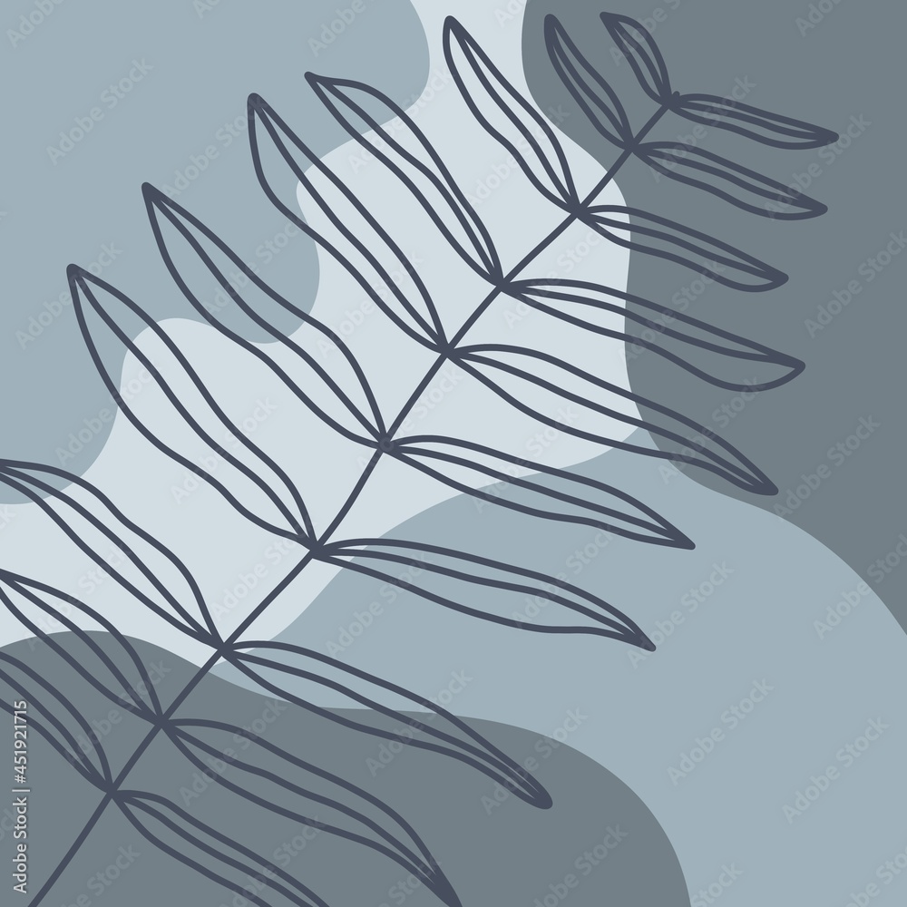 tropical leaf illustration minimalism concept