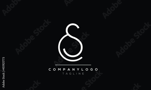 Abstract Letter Initial CS SC Vector Logo Design Template.