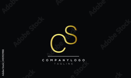 Abstract Letter Initial CS SC Vector Logo Design Template.